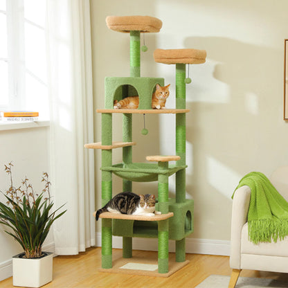 arbre a chat bois vert et beige