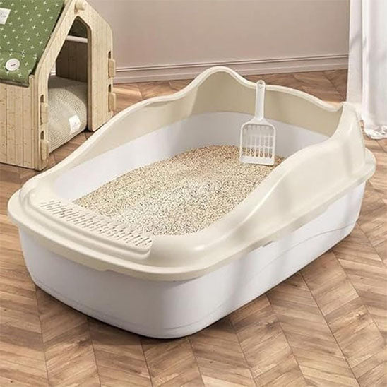 bac a litiere chat beige