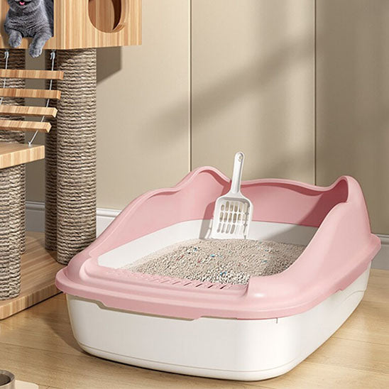 bac a litiere chat rose