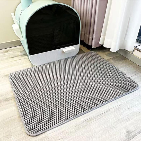 tapis litiere chat gris